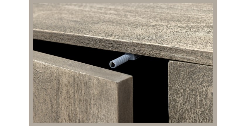 Buffet 170 cm 4 portes bois massif manguier fumé gris – Collection SÖREN