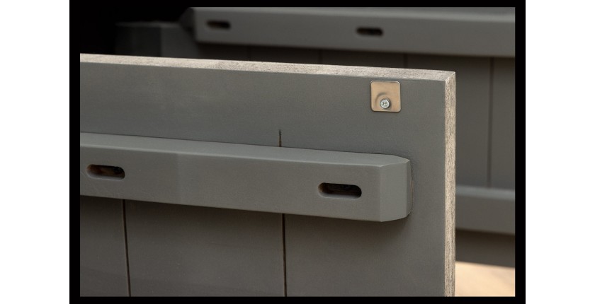 Buffet 170 cm 4 portes bois massif manguier fumé gris – Collection SÖREN