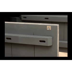 Buffet 170 cm 4 portes bois massif manguier fumé gris – Collection SÖREN