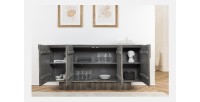 Buffet 170 cm 4 portes bois massif manguier fumé gris – Collection SÖREN