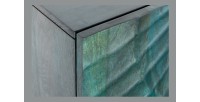 Buffet LUMBER 180 cm – Bois sculpté turquoise et doré, style design contemporain