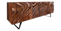 Buffet 175 cm 4 portes bois massif acacia noyer brun – Collection AXIS