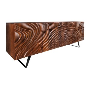 Buffet 175 cm 4 portes bois massif acacia noyer brun – Collection AXIS
