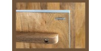 Buffet SOLARIS 180 cm en bois massif sculpté bleu et doré – 4 portes