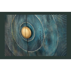 Buffet SOLARIS 180 cm en bois massif sculpté bleu et doré – 4 portes