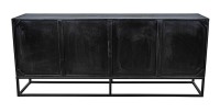 Buffet RAOKA 180 cm en bois massif de manguier et teck – Motif solaire sculpté