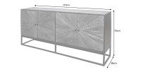 Buffet RAOKA 180 cm en bois massif de manguier et teck – Motif solaire sculpté