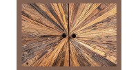 Buffet RAOKA 180 cm en bois massif de manguier et teck – Motif solaire sculpté