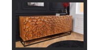Buffet TERRAKAN 180 cm – Bois Massif de Manguier Marron – Façade Sculptée 3D