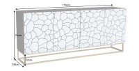 Buffet TERRAKAN 180 cm – Bois Massif de Manguier Marron – Façade Sculptée 3D