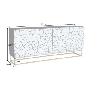 Buffet TERRAKAN 180 cm – Bois Massif de Manguier Marron – Façade Sculptée 3D
