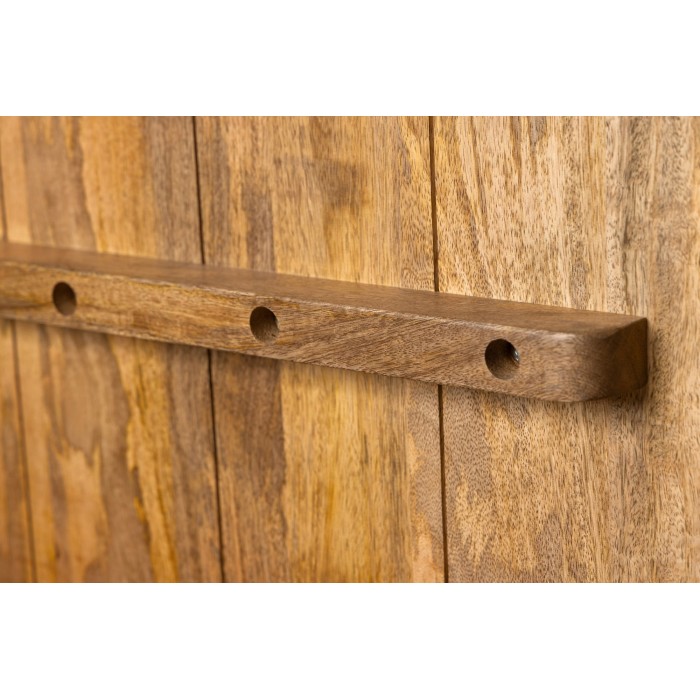 Buffet TERRAKAN 180 cm – Bois massif noir et blanc sculpté avec pieds dorés