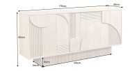 Buffet ORINO 170 cm – Bois massif de manguier blanchi – Style Art Déco 