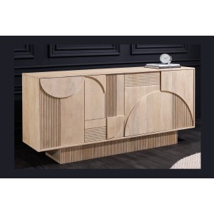 Buffet ORINO 170 cm – Bois massif de manguier blanchi – Style Art Déco 