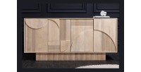 Buffet ORINO 170 cm – Bois massif de manguier blanchi – Style Art Déco 