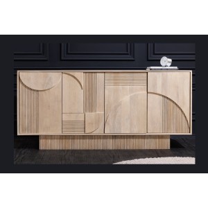 Buffet ORINO 170 cm – Bois massif de manguier blanchi – Style Art Déco 