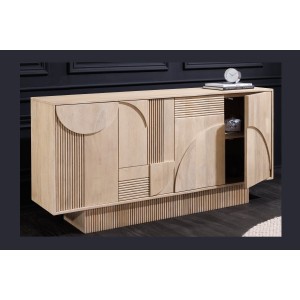 Buffet ORINO 170 cm – Bois massif de manguier blanchi – Style Art Déco 