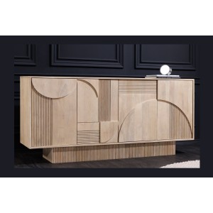 Buffet ORINO 170 cm – Bois massif de manguier blanchi – Style Art Déco 