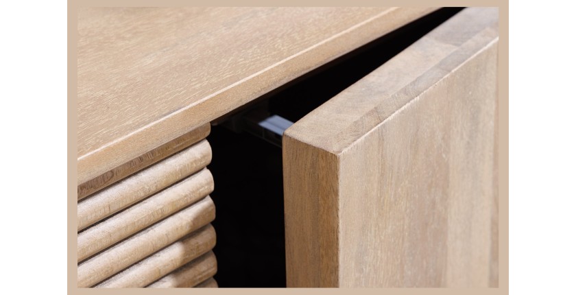 Buffet ORINO 170 cm – Bois massif de manguier blanchi – Style Art Déco 