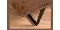 Buffet SYRMA 175 cm – Bois massif d’acacia sculpté – Design 3D dynamique