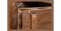 Buffet SYRMA 175 cm – Bois massif d’acacia sculpté – Design 3D dynamique
