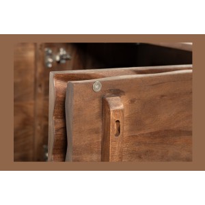 Buffet SYRMA 175 cm – Bois massif d’acacia sculpté – Design 3D dynamique