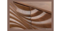 Buffet SYRMA 175 cm – Bois massif d’acacia sculpté – Design 3D dynamique