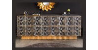 Buffet PALAZZO 180 cm – Bois massif gris et doré – Sculpté style rétro-vénitien