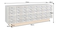 Buffet PALAZZO 180 cm – Bois massif gris et doré – Sculpté style rétro-vénitien