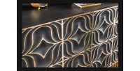 Buffet PALAZZO 180 cm – Bois massif gris et doré – Sculpté style rétro-vénitien