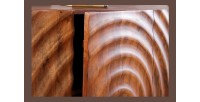 Buffet ONDARA 180 cm – Bois massif sculpté 3D et métal noir – 4 portes