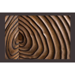 Buffet ZENWOOD 180 cm – Bois massif sculpté cercles concentriques – 4 portes
