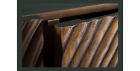 Buffet ZENWOOD 180 cm – Bois massif sculpté cercles concentriques – 4 portes