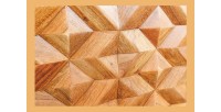 Buffet ARAVIS 145 cm – Bois massif acacia clair sculpté – 2 portes et 3 tiroirs