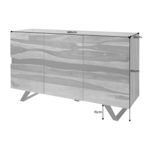 Set WILLIAM Badezimmermöbel – Dunkelgrau und Weiß – 64x191x34 cm