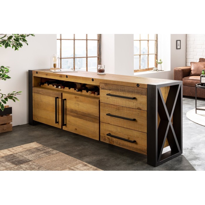 Badkamermeubelset WILLIAM - Donkergrijs en wit - 164x191x34 cm - Met LED