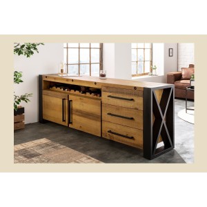 Ensemble de meubles de salle de bain WILLIAM – Gris foncé et blanc – 164x191x34 cm – Avec LED