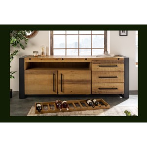 Ensemble de meubles de salle de bain WILLIAM – Gris foncé et blanc – 164x191x34 cm – Avec LED