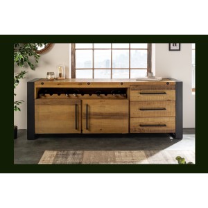 Ensemble de meubles de salle de bain WILLIAM – Gris foncé et blanc – 164x191x34 cm – Avec LED