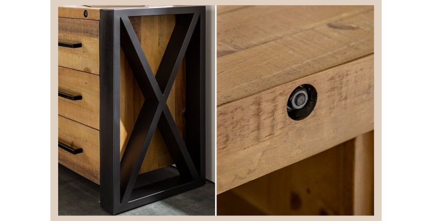 Ensemble de meubles de salle de bain WILLIAM – Gris foncé et blanc – 164x191x34 cm – Avec LED