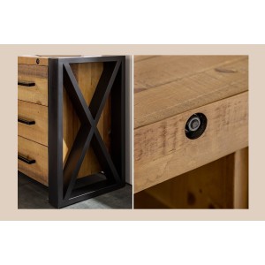 Ensemble de meubles de salle de bain WILLIAM – Gris foncé et blanc – 164x191x34 cm – Avec LED