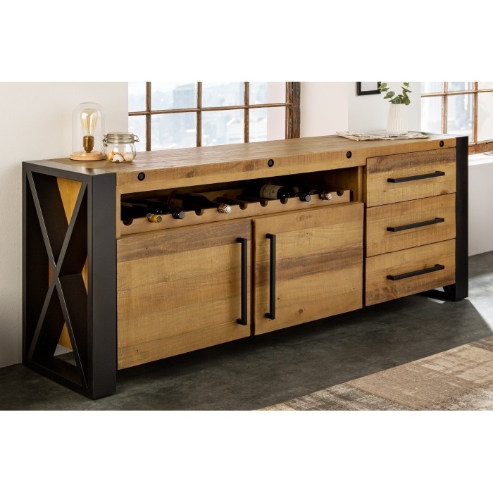 Badkamermeubelset WILLIAM - Donkergrijs en wit - 164x191x34 cm - Met LED