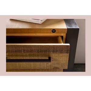 Ensemble de meubles de salle de bain WILLIAM – Gris foncé et blanc – 164x191x34 cm – Avec LED