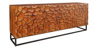 Buffet TERRAKAN 180 cm – Bois Massif de Manguier Marron – Façade Sculptée 3D