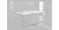 Table ARAVIS effet marbre blanc dimensions