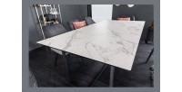 Table ARAVIS effet marbre blanc vu de côté