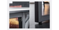 Zoom sur la structure de la table ARAVIS effet marbre blanc