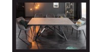 Table LIXOR extensible grise vu de face sans extension