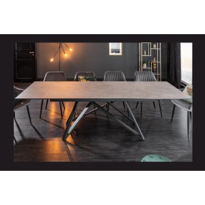 Table LIXOR grise avec extensions vu de face
