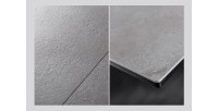 Zoom sur le plateau de la table LIXOR grise extensible